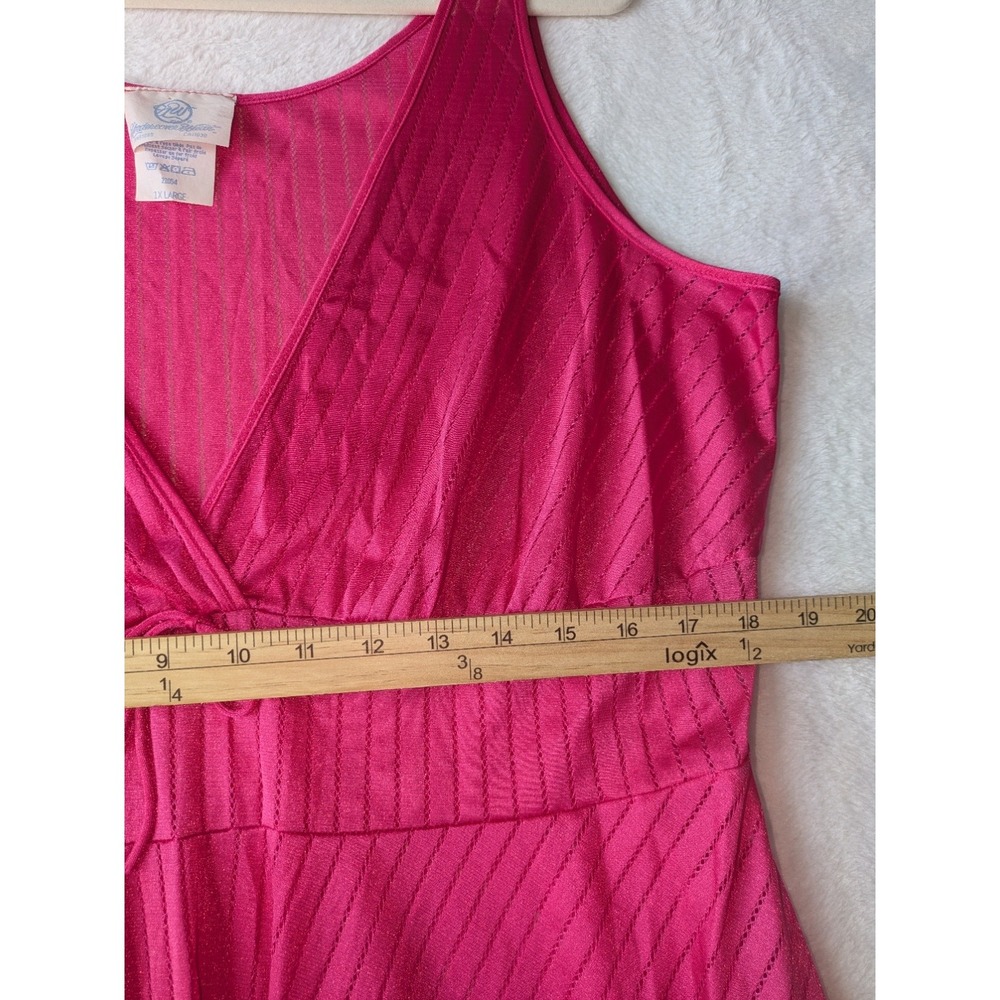 Vintage Undercover Wear Nightgown Pink Nylon Lingerie Dress 1X‎ Large USA - Picture 11 of 11